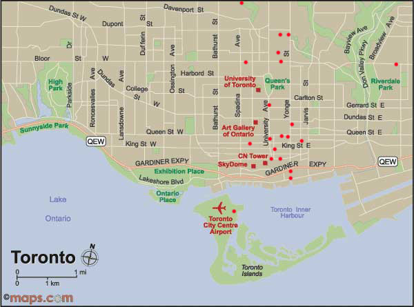 downtown map of toronto